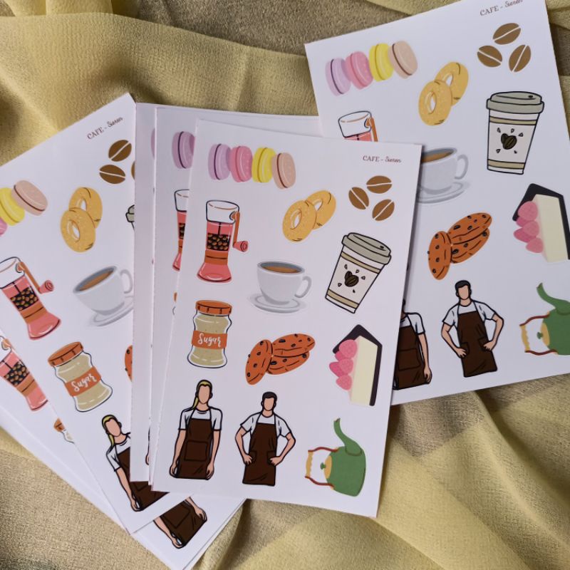 

Sticker Pack Cafe Theme Aesthetic Material Doff Vinyl Susu By Sieren Stuff