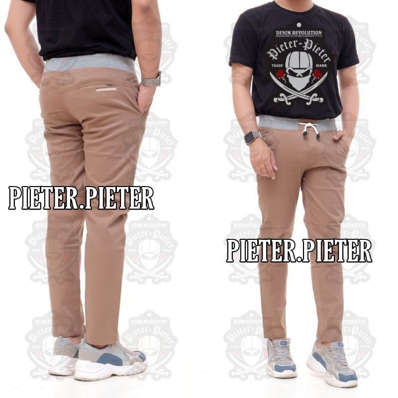 CELANA CHINO Celana Pria Slim fit Panjang Kerja kantor Santai Liburan Cowok Gentleman Boy Skinnyhty-Rib panjng moca