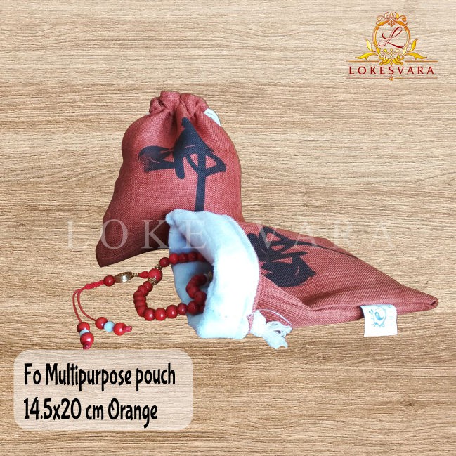 Kantong Mala Motif FO Orange