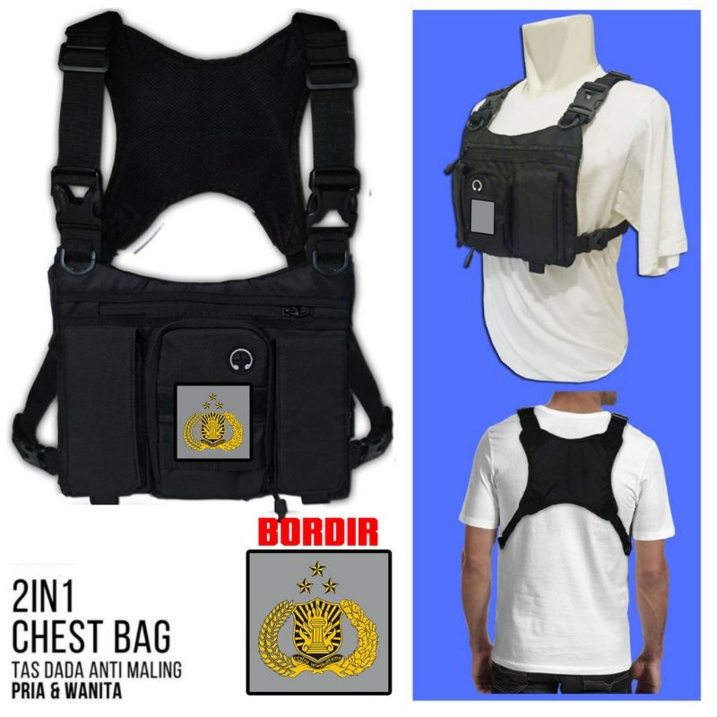 Tas dada Rompi POLISI 2IN1 | CHESTBAG