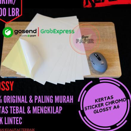 ☏ Kertas Stiker Cromo Glossy A6 isi 500 lembar - Kertas Sticker ✺