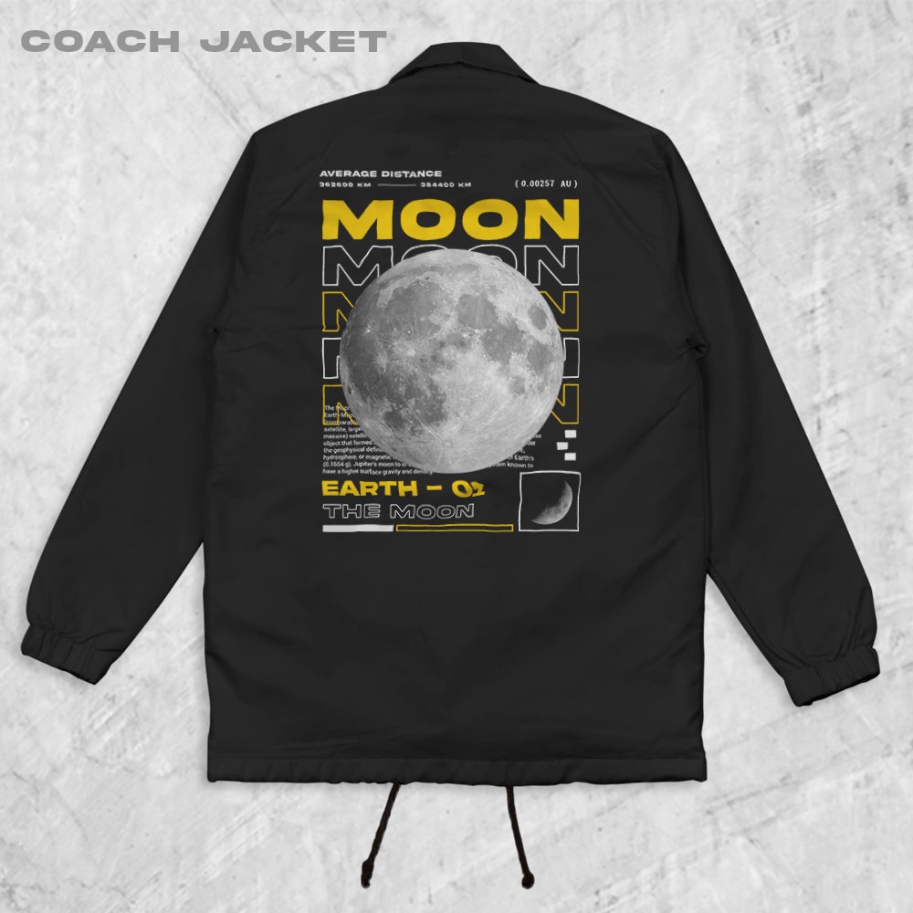 Fortglass Moon Coach Jaket Pria Outwear Unisex Parasut