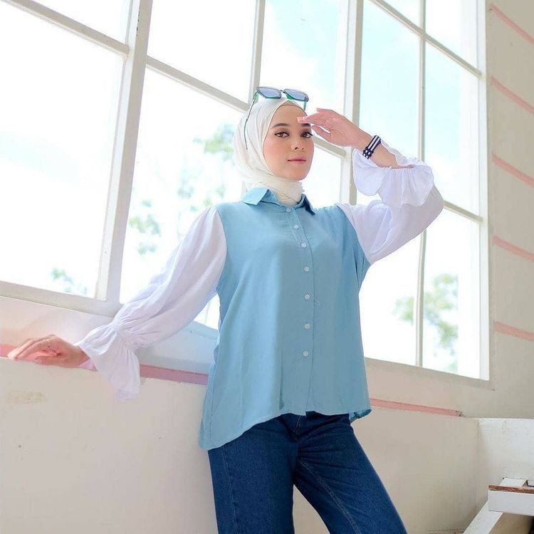 DERA BLOUSE - BLOUSE POLOS SIMPLE - PAKAIAN WANITA - TERBARU- BISA COD