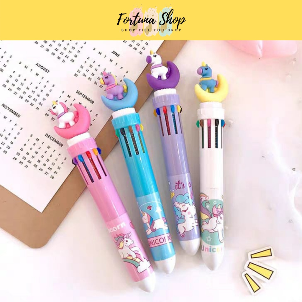 

Pen 10 Warna Unicorn Bulan Sabit Pena Pulpen Alat Tulis Kantor Stationary Perlengkapan Sekolah COD