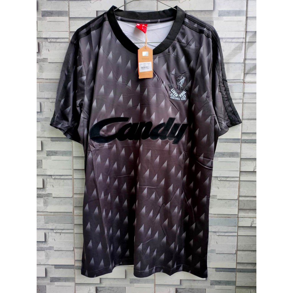 HQ RETRO JERSEY BOLA LVRPLL CANDY 1989/1990 SPECIAL BLACKOUT GO HQ IMPORT
