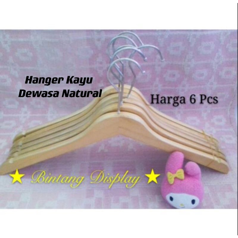 Jual Hanger Kayu Dewasa Natural Harga Pcs Hanger Kayu Indonesia Shopee Indonesia