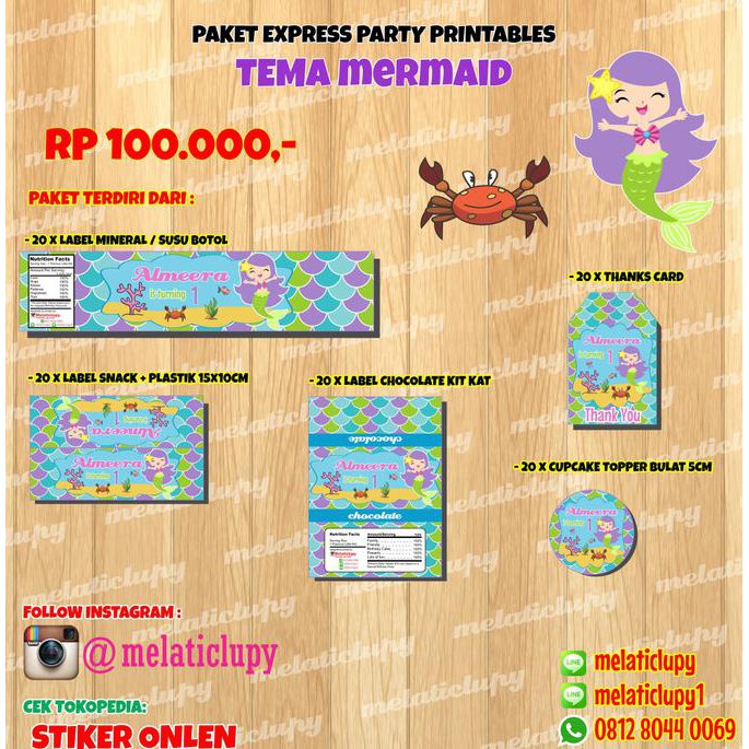 

Paket Hemat & Express Label Ulang Tahun Anak Tema Mermaid Termurah