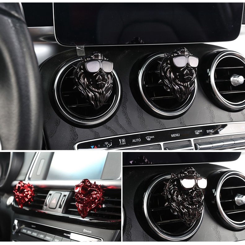 LBX Pajangan Parfum Ac Mobil Premium Clip Singa Lion Head Aroma Refill