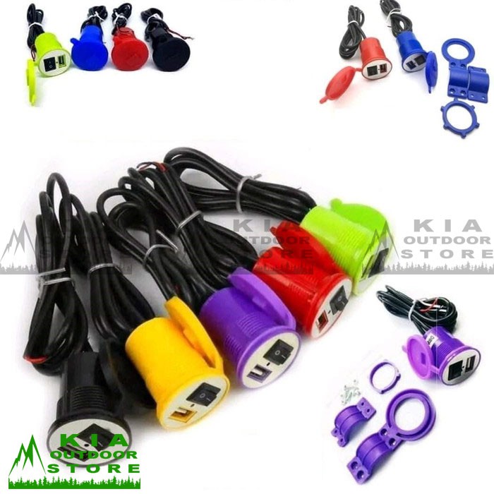 Jual Charger HP USB di Motor Mobil Input 12V 12 Volt Aki 24V 24 Volt