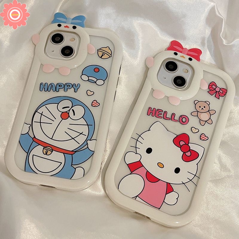 Soft Case Bumper Motif Kartun Monster Hello Kitty Doraemon Pita Untuk IPhone 7 8 Plus XR 11 13 12 14 Pro MAX 6 6S X XS MAX SE 2020