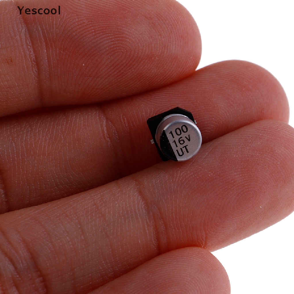 Yescool 20 pcs SMD electrolytic capacitors with specifications of 6*5 mm 16V 100uF .