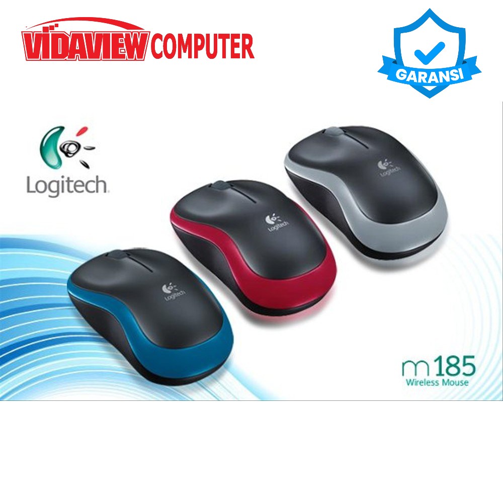 MOUSE LOGITECH M185 WIRELESS + BATTERY DAN TOMBOL ON/OFF BERGARANSI RESMI