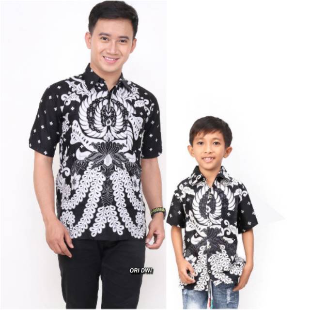 Baju Couple Ayah  dan  Anak  Kemeja  Hem Batik  Terbaru 