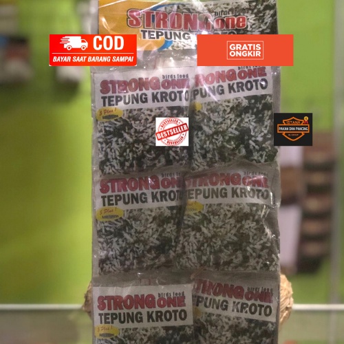 STRONG ONE TEPUNG KROTO EKSTRA FOODING EF INSTAN PAKAN BURUNG KACER MURAI CIBLEK PRENJAK ANIS
