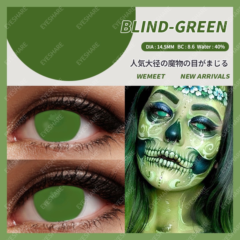 Softlens-Mata Kucing Emas 2pcs Seni Gothic Gila Lensa Kontak Cosplay anime Lensa Acara Pesta Halloween Kontak -Karakter manga soflens shizuku anime naruto hatake kakashi kartun soflens