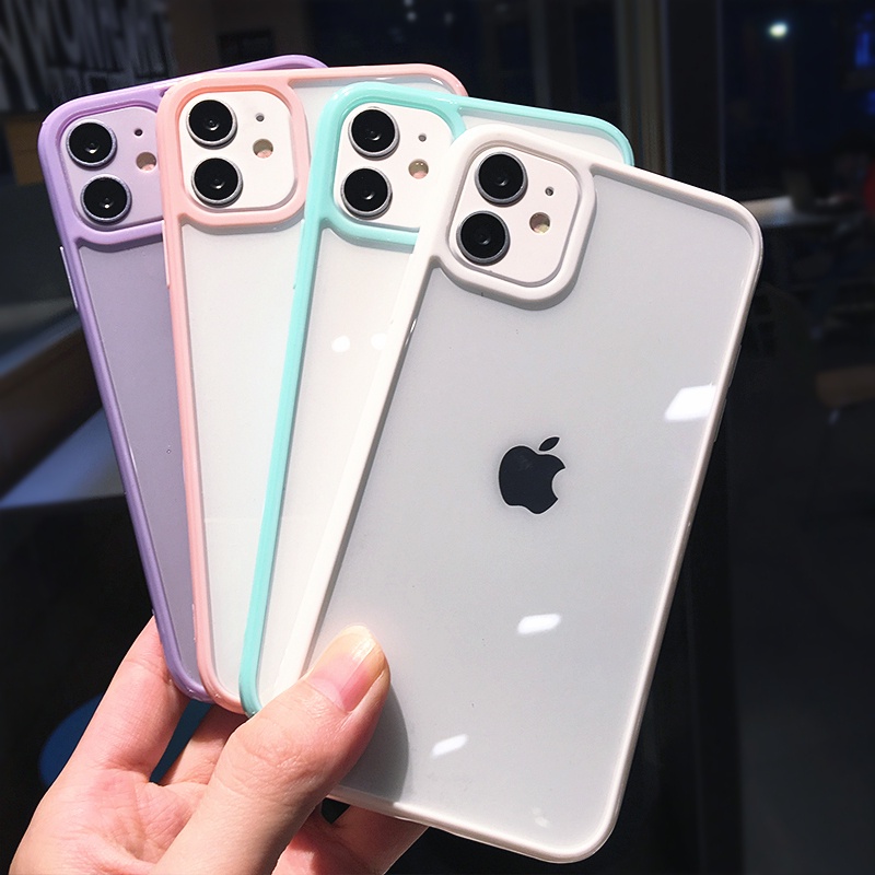 IPHONE Case case case Bahan Akrilik Warna Permen Untuk Iphone12 11 13 14 Pro max Plus X XS max XR 87 Plus case cover