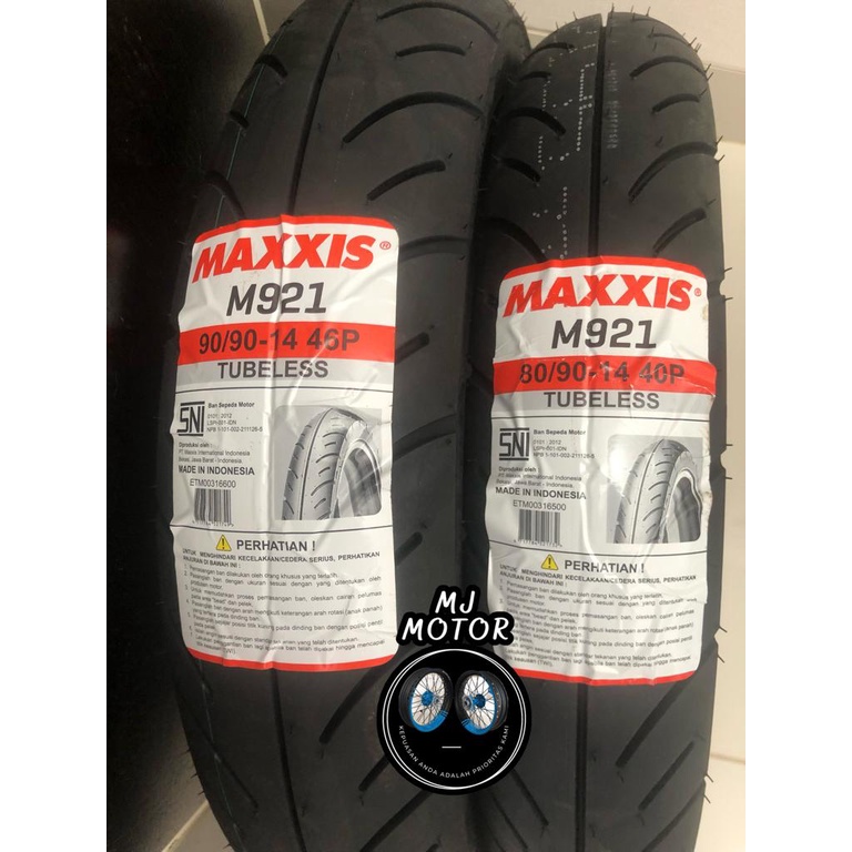 Sepasang Ban Maxxis 80/90 + 90/90 Ring 14 Tubeless M921 ORI MAXXIS - PRODUKSI TERBARU TANPA PEMBUNGK