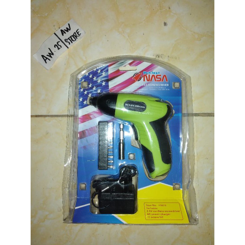 OBENG LISTRIK OBENG BOR CAS NASA-CORDLESS SCREWDRIVER OBENG CAS
