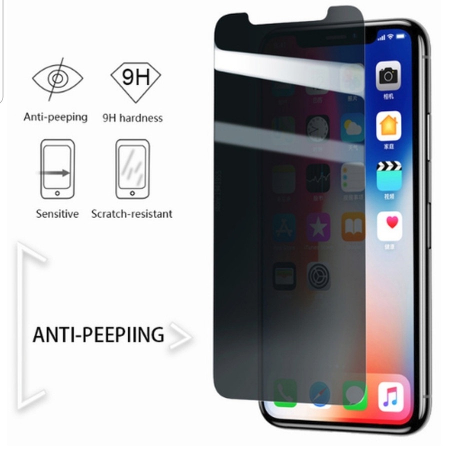 REDMI 5 REDMI 5 PLUS REDMI 5+ TEMPERED GLASS FULL SPY PRIVACY ANTI GORES KACA HITAM GELAP