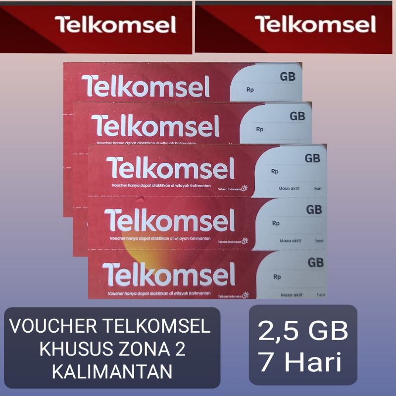 Voucher Tsel 2,5GB zona 2 kalimantan