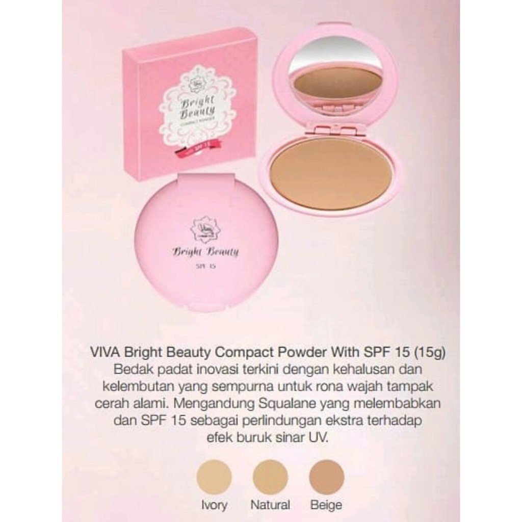 (INEED) Viva Bright Beauty Compact Powder SPF15 | bedak padat viva