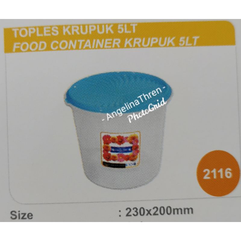 Toples Kerupuk 5Liter Plastik Lucky Star - Toples krupuk Lucky