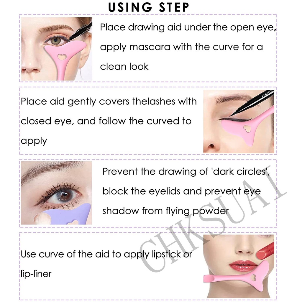 Alat Bantu Gambar Eyeliner / Maskara / Lipstick Bahan Silikon Reusable Untuk Makeup / Kosmetik Wanita