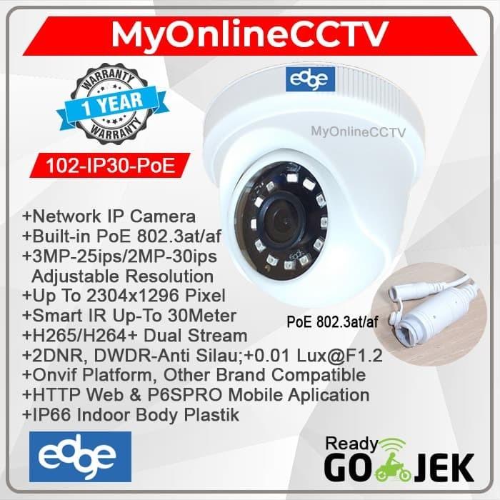 Ip Camera Cctv Indoor Edge Asli 2Mp Onvif + Poe Setara Hikvision