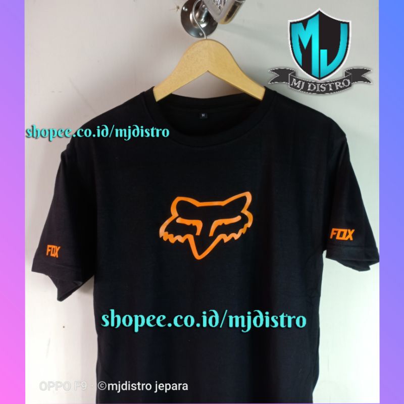 Kaos Distro FOX logo kuning / Kaos Distro / Kaos / Pria