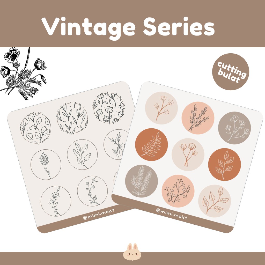 

sticker aesthetic vintage series bujo untuk journaling scrapbook - mimimoist