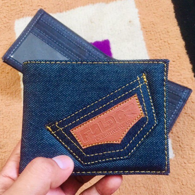 dompet anak muda keren bahan denim variasi model lipat dua horizontal #dompetdenim #dompetmurah #murahmeriah