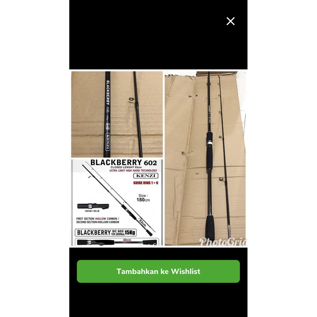 Kenzi Blackberry 10-20Lb Joran Pancing Carbon 180cm Power 15kg