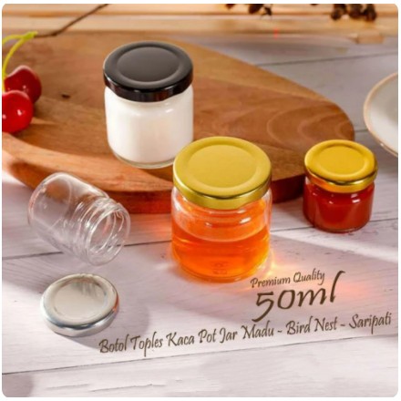 Botol Madu Selai Sambal 50ml Botol Saripati Bird Nest Jar Kosong Jar Kaca Bumbu Jar Saripati Botol s