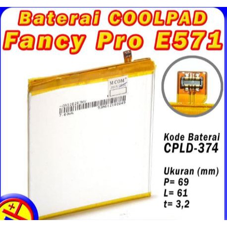 Battery Batre Baterai Double Power Mcom Coolpad Fancy Pro E571 CPLD-374 CPLD374 CPLD 374