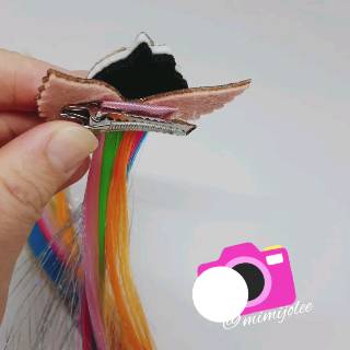 mimijolee M003 jepit rambut anak unicorn dengan wig warna mimijolee M003 jepit rambut anak unicorn dengan wig warna