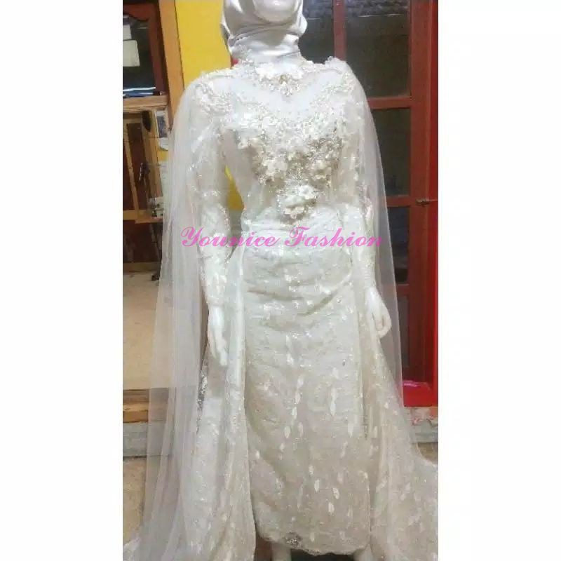 gaun pengantin putih slim termurah