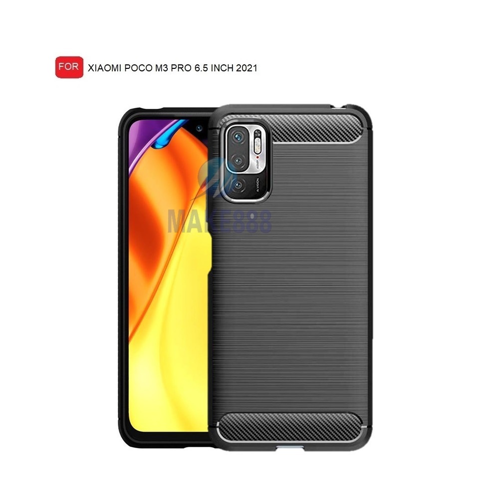Case Ipaky Carbon Fiber XIAOMI POCO M3 PRO 6.5 inch 2021 Softcase Shockproof TPU Backcase