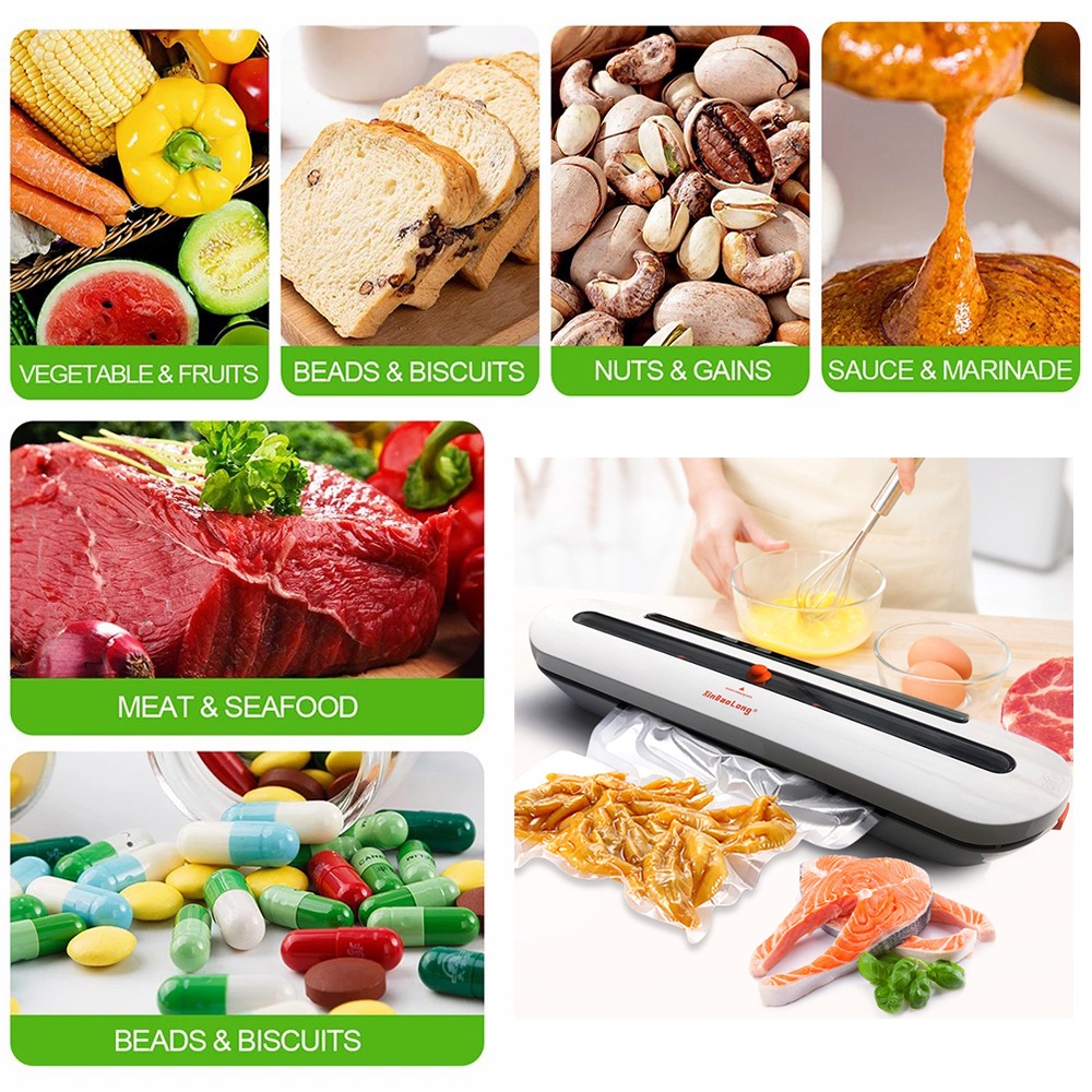 COD Original 100% Vacuum Sealer Mesin Vakum Makanan Food Packing Machine With Lembaran Plastik.