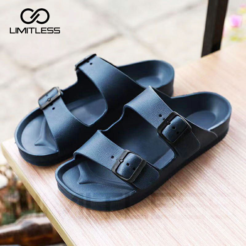 Sandal Pria Selop Limitless Casual Sendal Cowok Slop Slip On Sendal Pria Karet Gesper Kekinian Casual