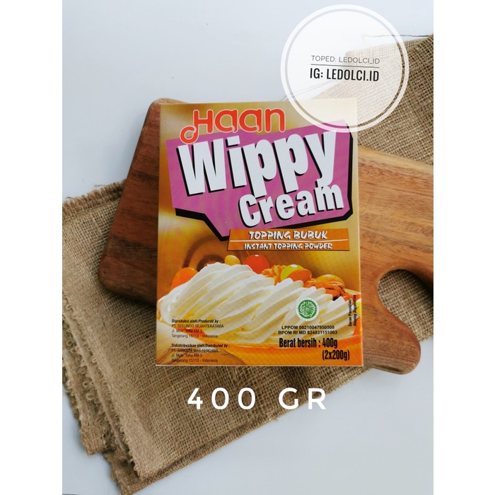 

Jual Termurah! Haan Wippy Cream Whipping Cream Bubuk Powder 400 Gr