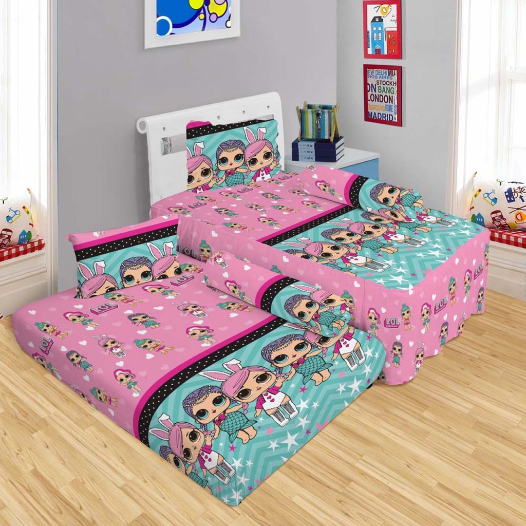 Sprei Single 2in1 Lady Rose - Motif Karakter Tersedia Varian Motif / Sprei Sorong Lady Rose