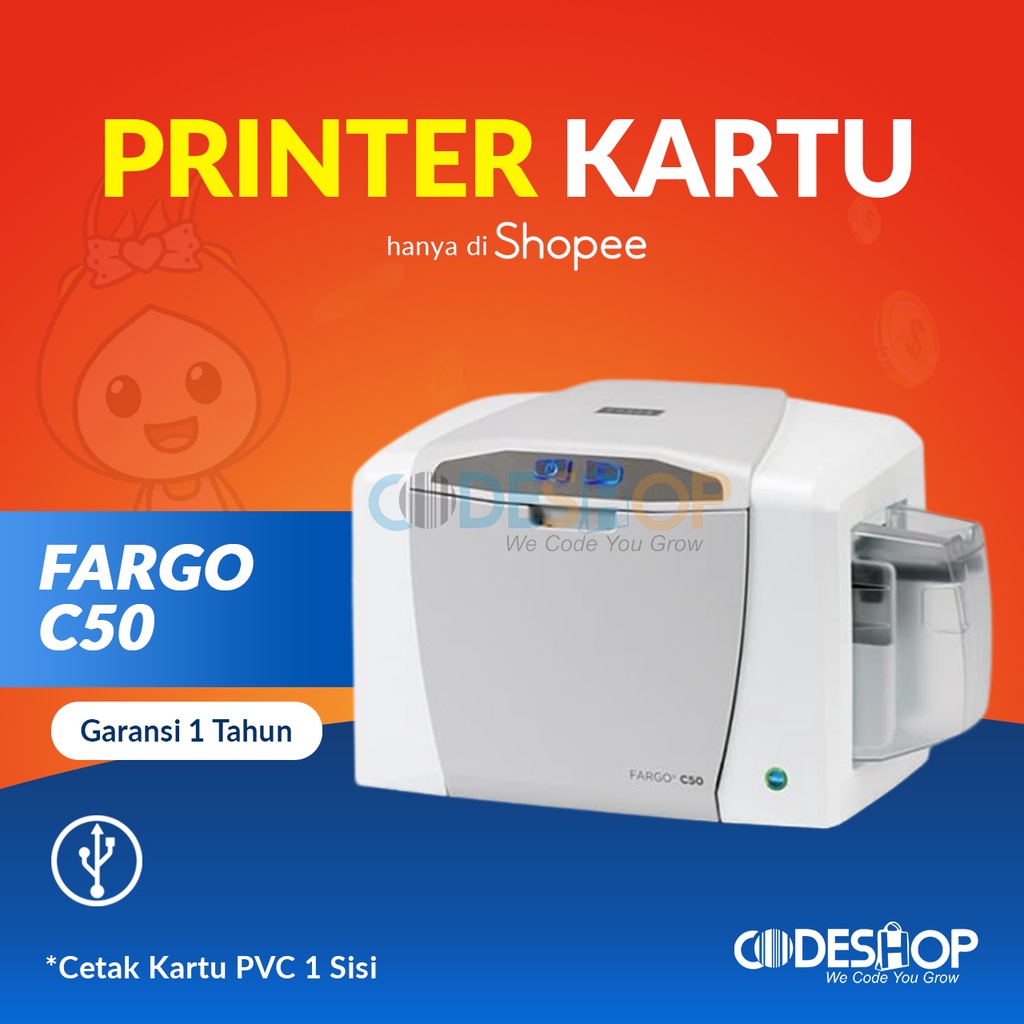 Jual Printer Id card FARGO C50 Cetak Kartu 1 Sisi | Shopee Indonesia