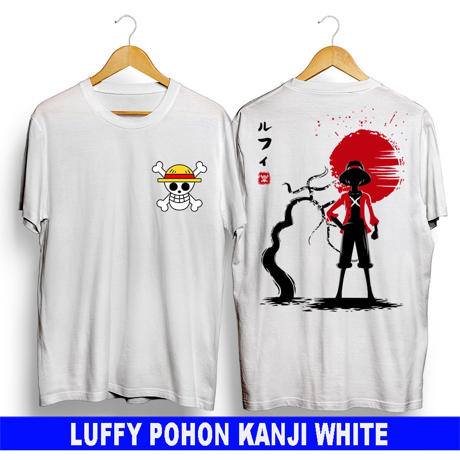 New Promo Kaos Distro/ Kaos Oblong/ Kaos Murah/ Kaos anime / kaos one piece / kaos luffy pohon kanji
