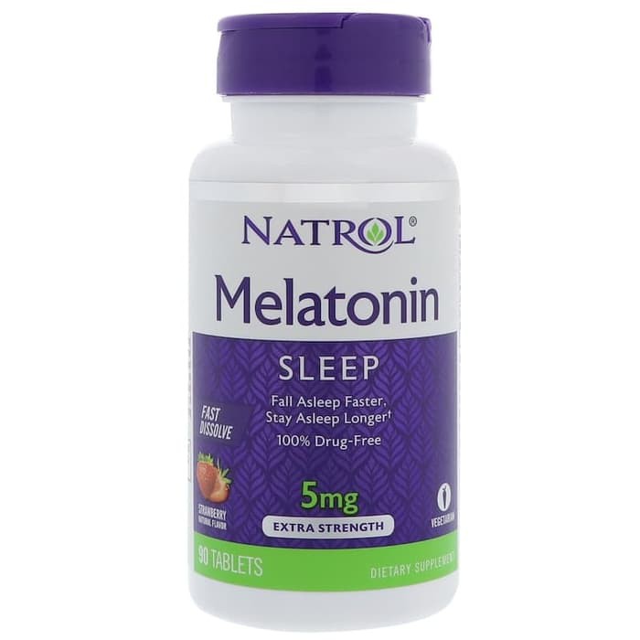 DISKON -  Natrol Melatonin Fast Dissolve 5 mg (90 Tab) Sleep Aid Tidur Lelap