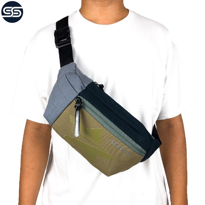Tas Selempang Pria Original Jackstar Waistbag Distro Slempang  Sling Bag  Cowok Cewek Terbaru