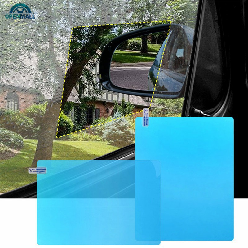 2Pcs Car Side Window Protective Film Anti Fog Waterproof Rainproof Car Rearview Mirror Sticker