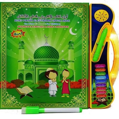 Mainan Edukasi Anak Usia 1 2 3 4 5 Tahun Bayi Ebook Muslim 4 Bahasa Buku Pintar Bisa Bersuara-BUKU LED