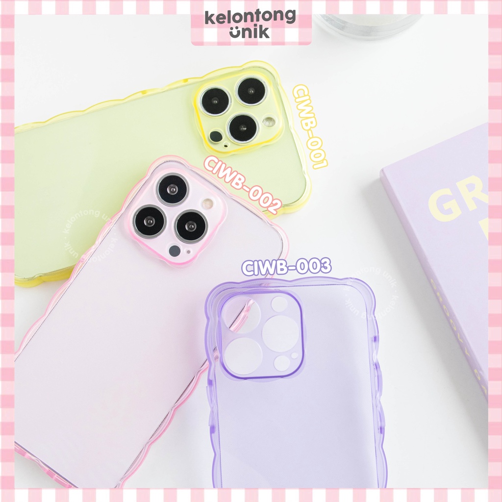 (Seri 1) For iPhone - Wavy Biscuit Case Campro/ Curly Stripe Soft Case