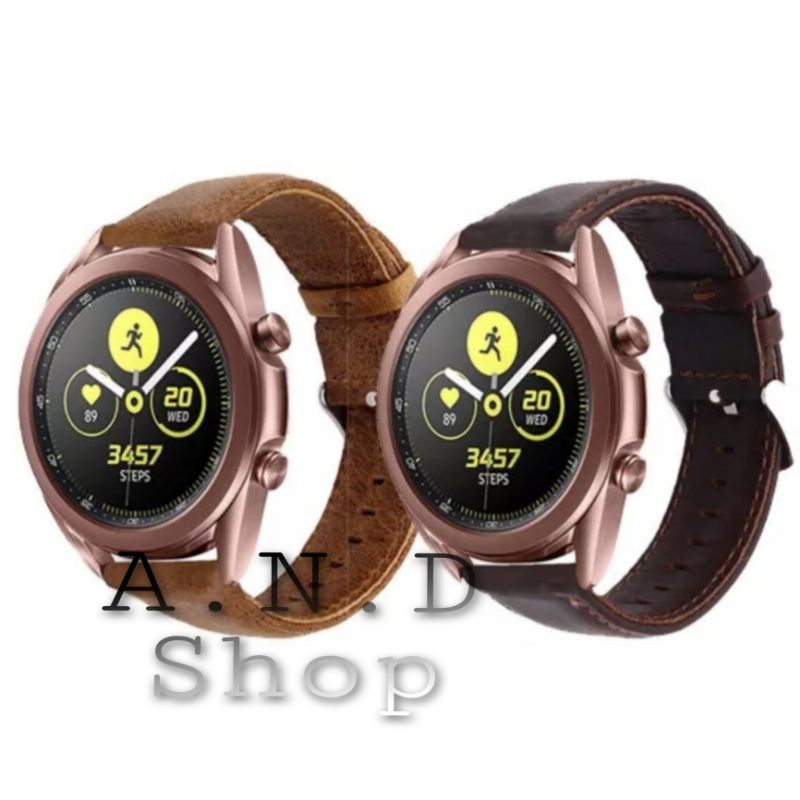 STRAP TALI JAM TANGAN LEATHER KULIT ASLI WATCH BAND SAMSUNG GALAXY WATCH 3 41MM ACC JAM SMARTWATCH