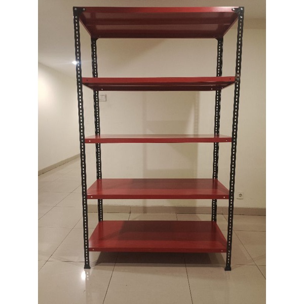 Rak Besi Siku 5 susun  50x100x200 & 50x120x200 Serbaguna.